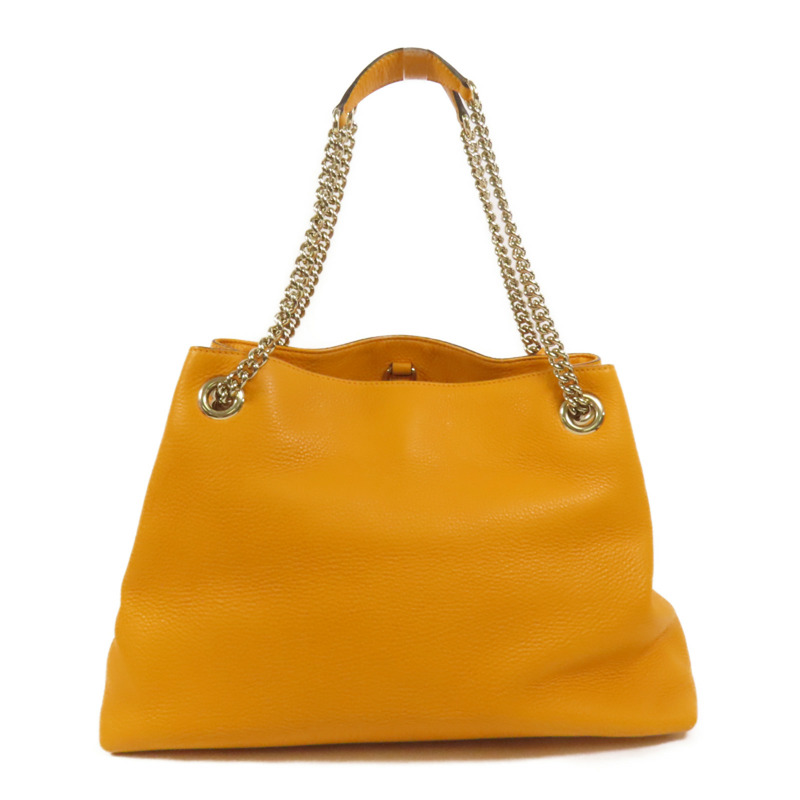 GUCCI 牛皮皮革 Soho Tote Bag鏈帶肩背袋-1