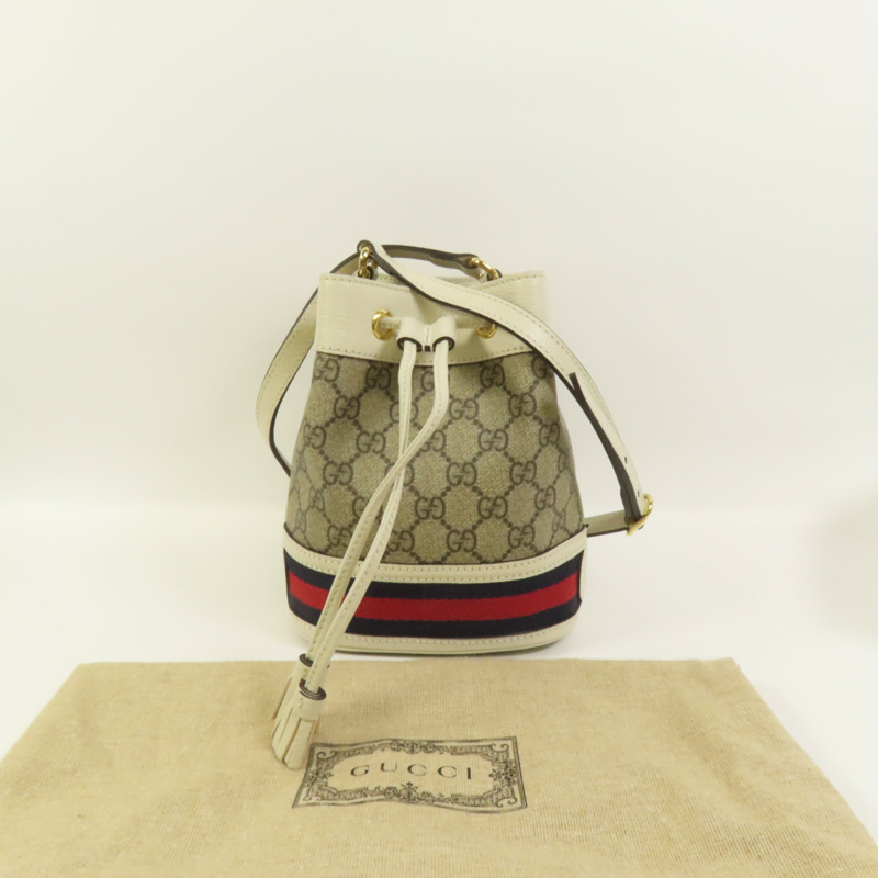 GUCCI 塗層帆布Ophidia Mini Bucket肩背袋-8