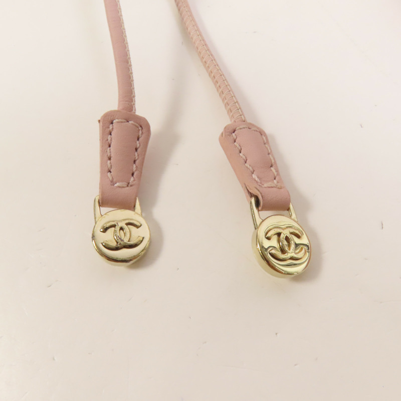 CHANEL 帆布Deauville Drawstring Bag鏈帶肩背袋-6