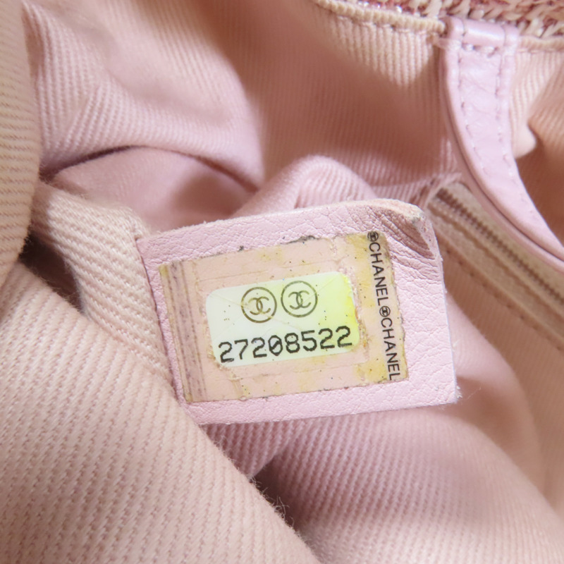 CHANEL 帆布Deauville Drawstring Bag鏈帶肩背袋-8