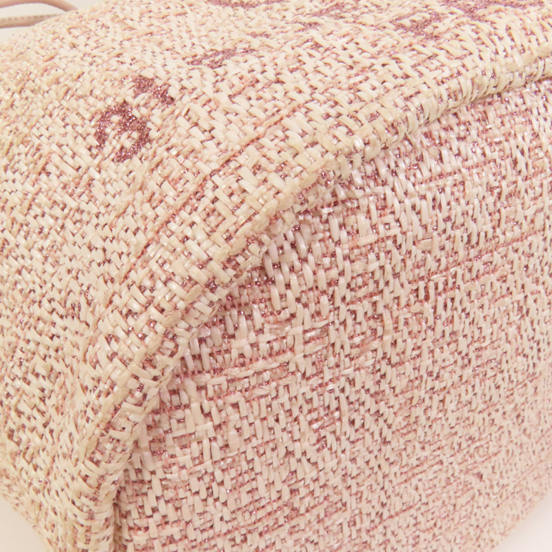 CHANEL 帆布Deauville Drawstring Bag鏈帶肩背袋-11