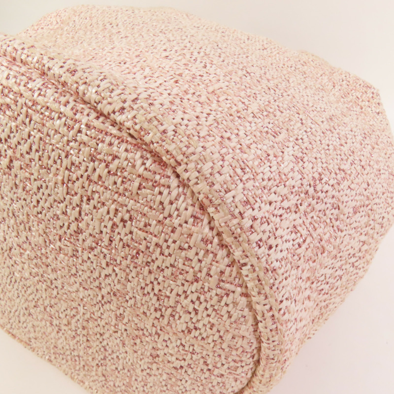 CHANEL 帆布Deauville Drawstring Bag鏈帶肩背袋-13