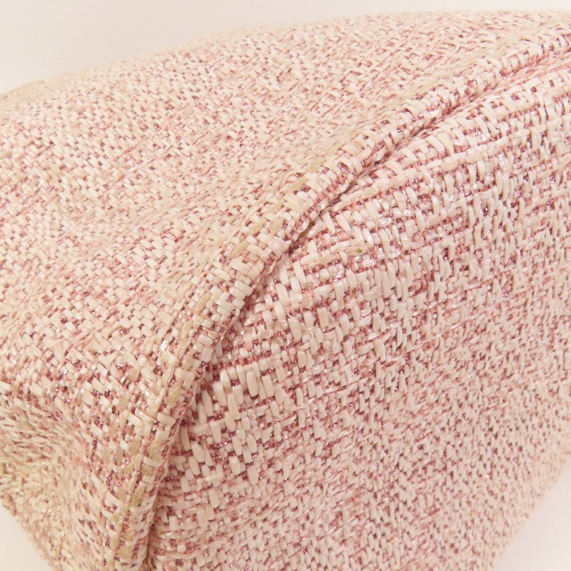 CHANEL 帆布Deauville Drawstring Bag鏈帶肩背袋-14