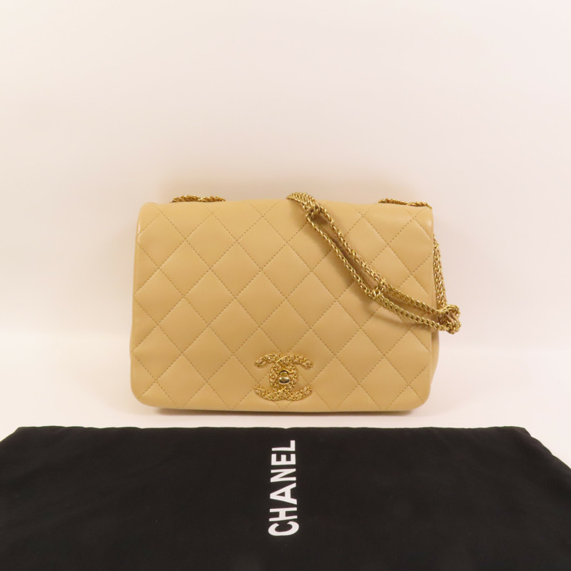 CHANEL 羊皮皮革Chain Shoulder Bag鏈帶肩背袋-9