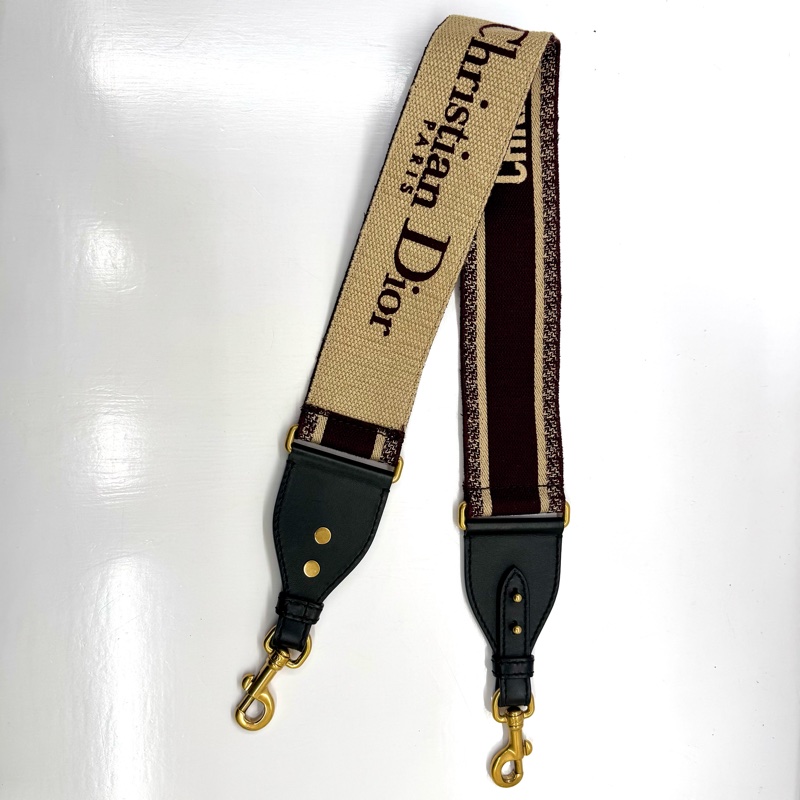 DIOR 迪奧 酒紅色帆布小皮件肩背帶-1