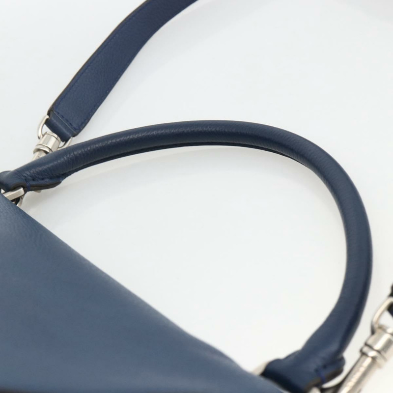 【日本直送】CELINE Trapeze 手提包 皮革 2way 藍色 銀色 正品 BA11785A-13