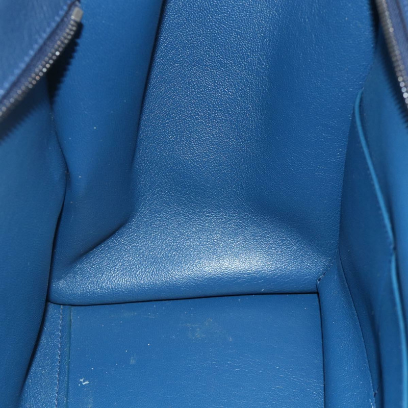 【日本直送】CELINE Trapeze 手提包 皮革 2way 藍色 銀色 正品 BA11785A-20