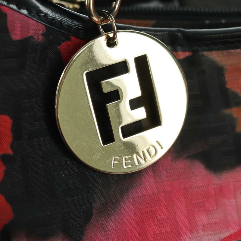【日本直送】FENDI Zucchino帆布手提包 紅色金色 正品 BAZ791SAM-9