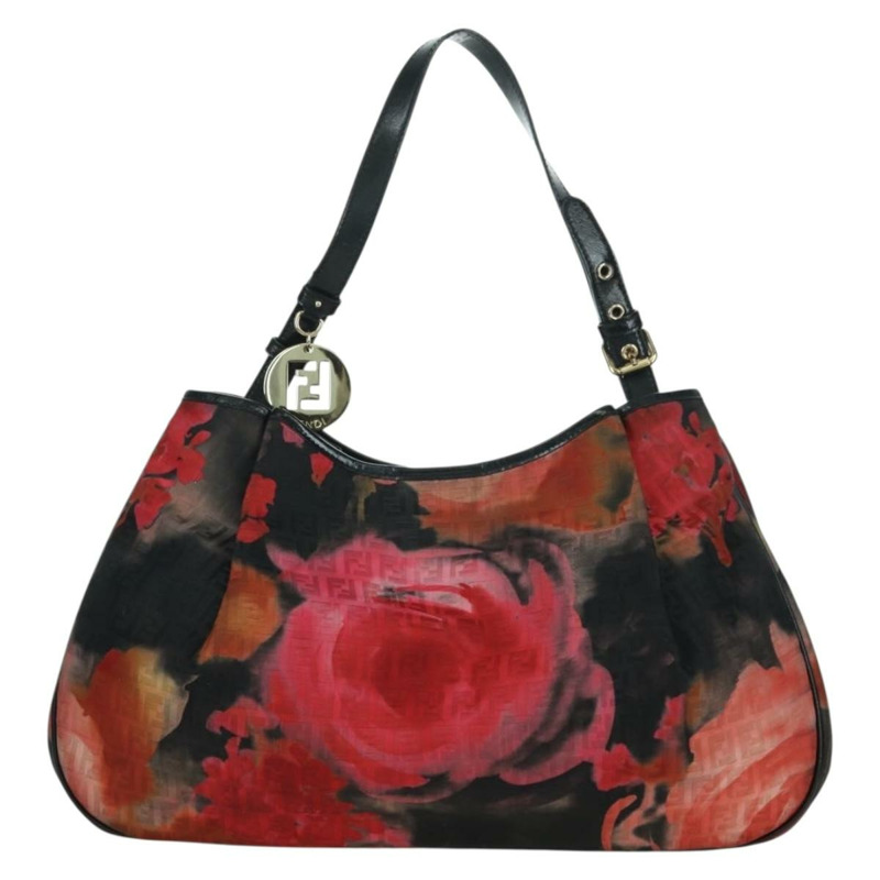 【日本直送】FENDI Zucchino帆布手提包 紅色金色 正品 BAZ791SAM-12