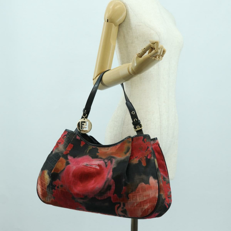 【日本直送】FENDI Zucchino帆布手提包 紅色金色 正品 BAZ791SAM-21