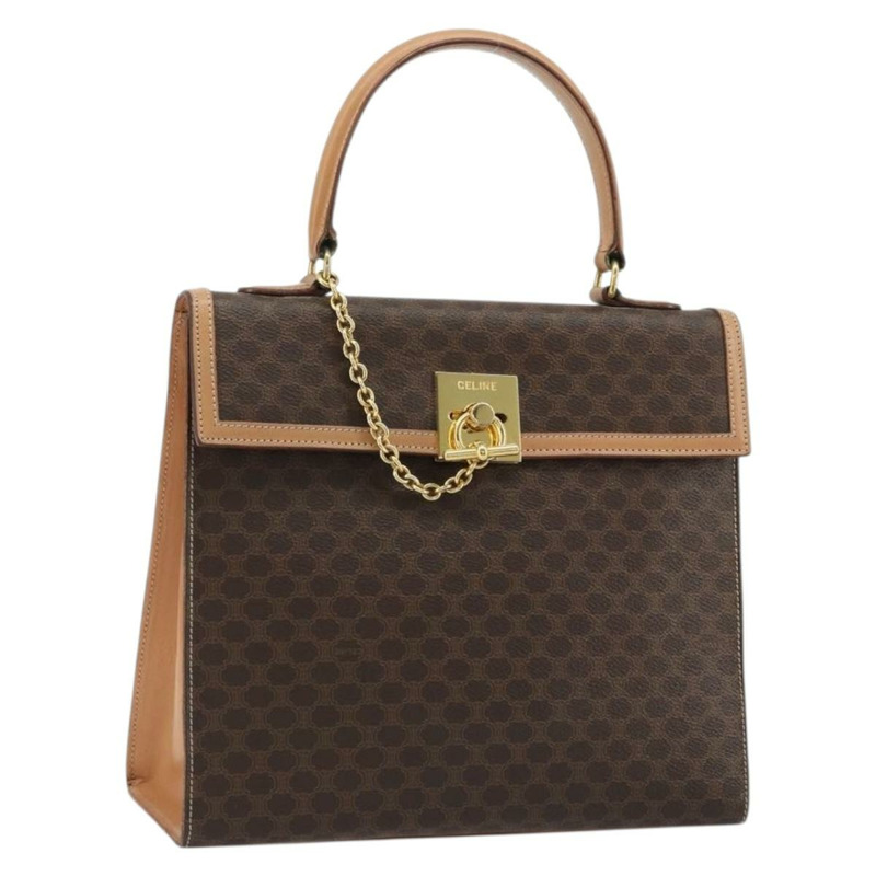 【日本直送】CELINE Macadam帆布手提包 PVC皮革 棕色金色 正品 INZ026A-0
