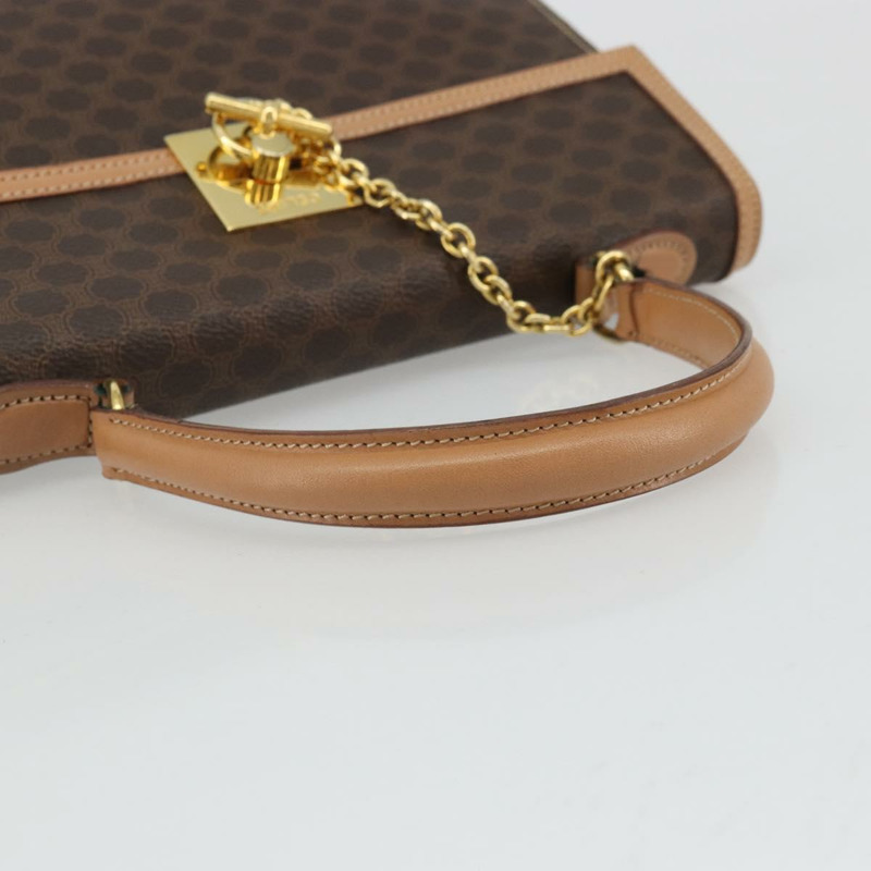 【日本直送】CELINE Macadam帆布手提包 PVC皮革 棕色金色 正品 INZ026A-6