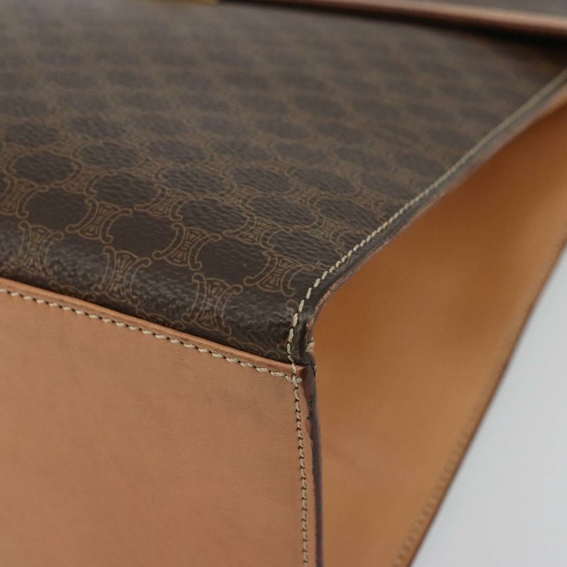 【日本直送】CELINE Macadam帆布手提包 PVC皮革 棕色金色 正品 INZ026A-8