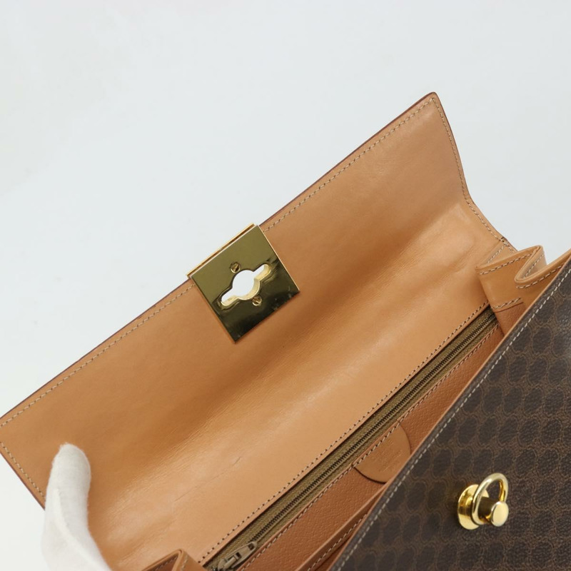 【日本直送】CELINE Macadam帆布手提包 PVC皮革 棕色金色 正品 INZ026A-9