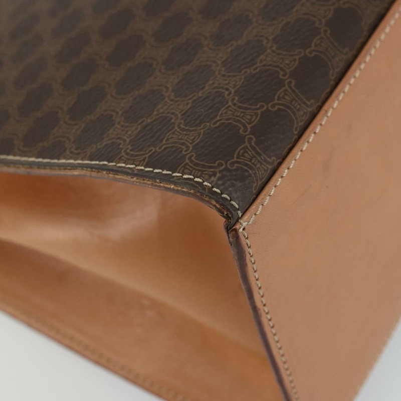 【日本直送】CELINE Macadam帆布手提包 PVC皮革 棕色金色 正品 INZ026A-13