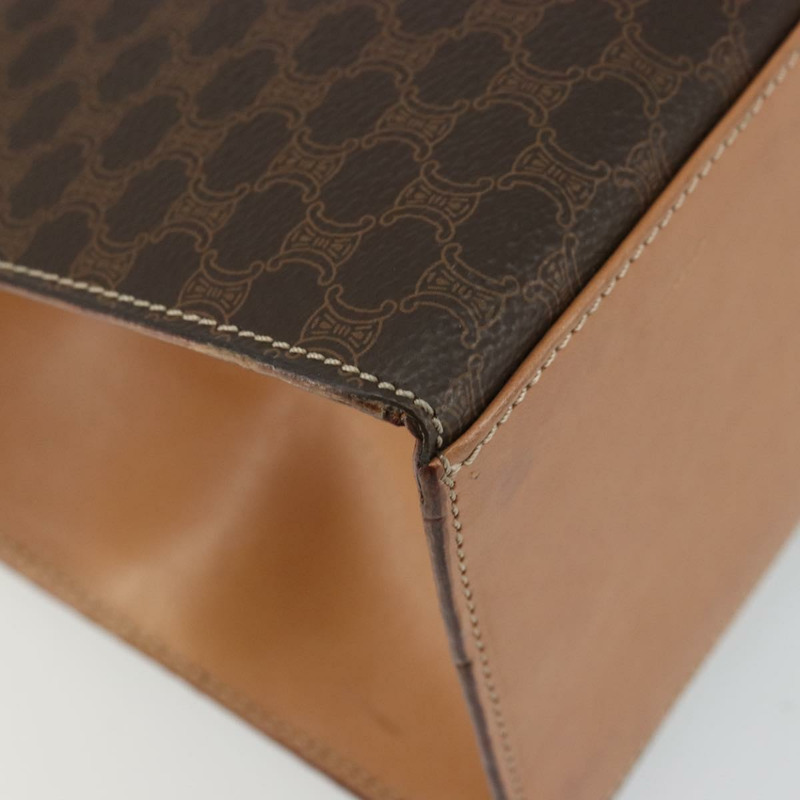 【日本直送】CELINE Macadam帆布手提包 PVC皮革 棕色金色 正品 INZ026A-15