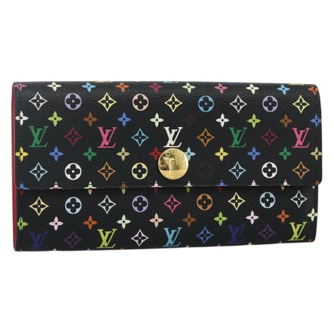 路易威登 (LOUIS VUITTON) 多色 Portefeiulle Sarah 錢包 黑色 M60668 LV Auth YKZ969V