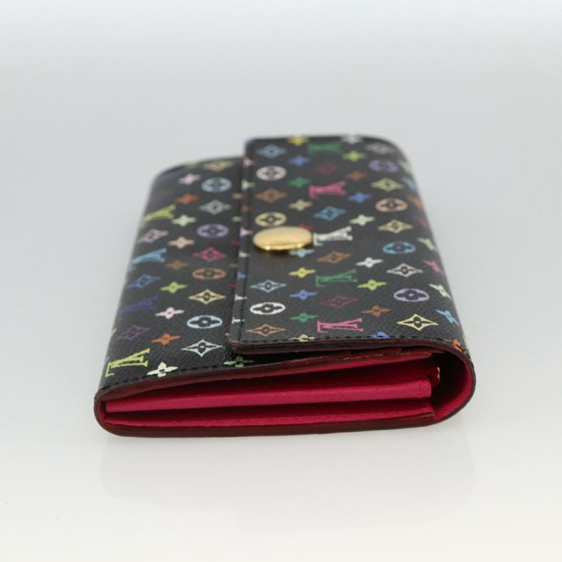 【日本直送】路易威登 (LOUIS VUITTON) 多色 Portefeiulle Sarah 錢包 黑色 M60668 LV Auth YKZ969V-3
