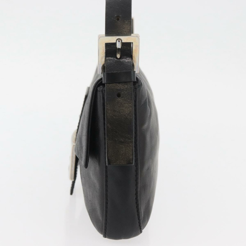 【日本直送】FENDI Mamma Baguette 肩背包 皮革 黑色 銀色 正品 am11278SAV-2