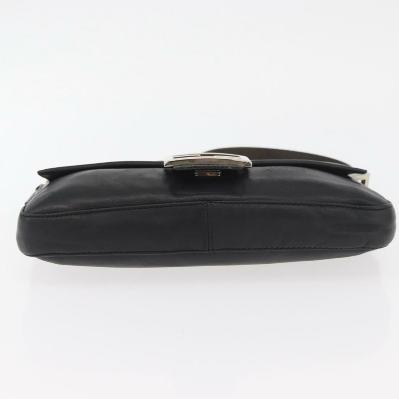【日本直送】FENDI Mamma Baguette 肩背包 皮革 黑色 銀色 正品 am11278SAV-4