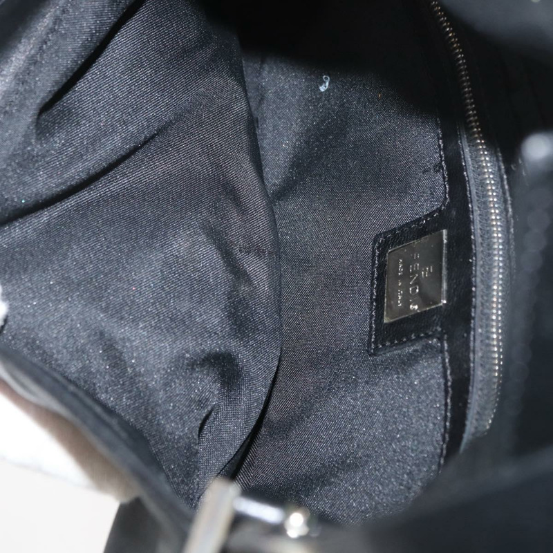【日本直送】FENDI Mamma Baguette 肩背包 皮革 黑色 銀色 正品 am11278SAV-9
