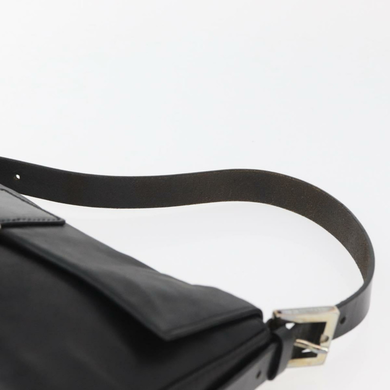【日本直送】FENDI Mamma Baguette 肩背包 皮革 黑色 銀色 正品 am11278SAV-13