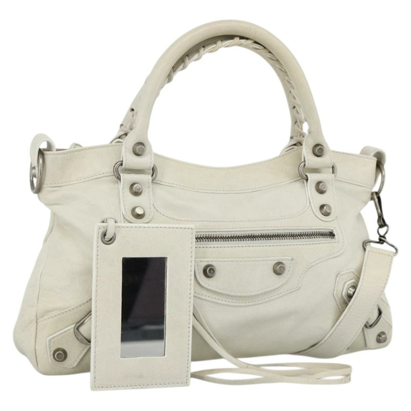 【日本直送】BALENCIAGA The First 手提包 皮革 2way 白色 103208 正品 YKZ859SAM-0