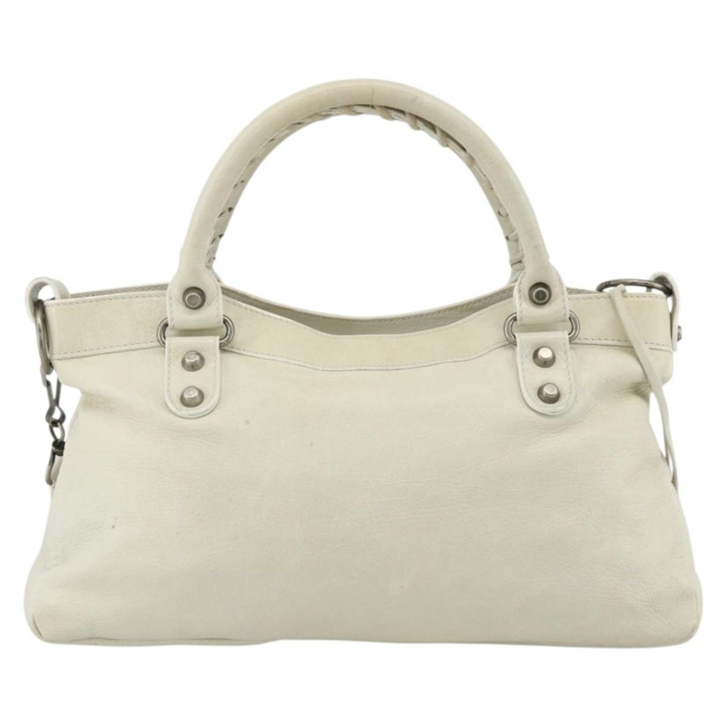 【日本直送】BALENCIAGA The First 手提包 皮革 2way 白色 103208 正品 YKZ859SAM-1