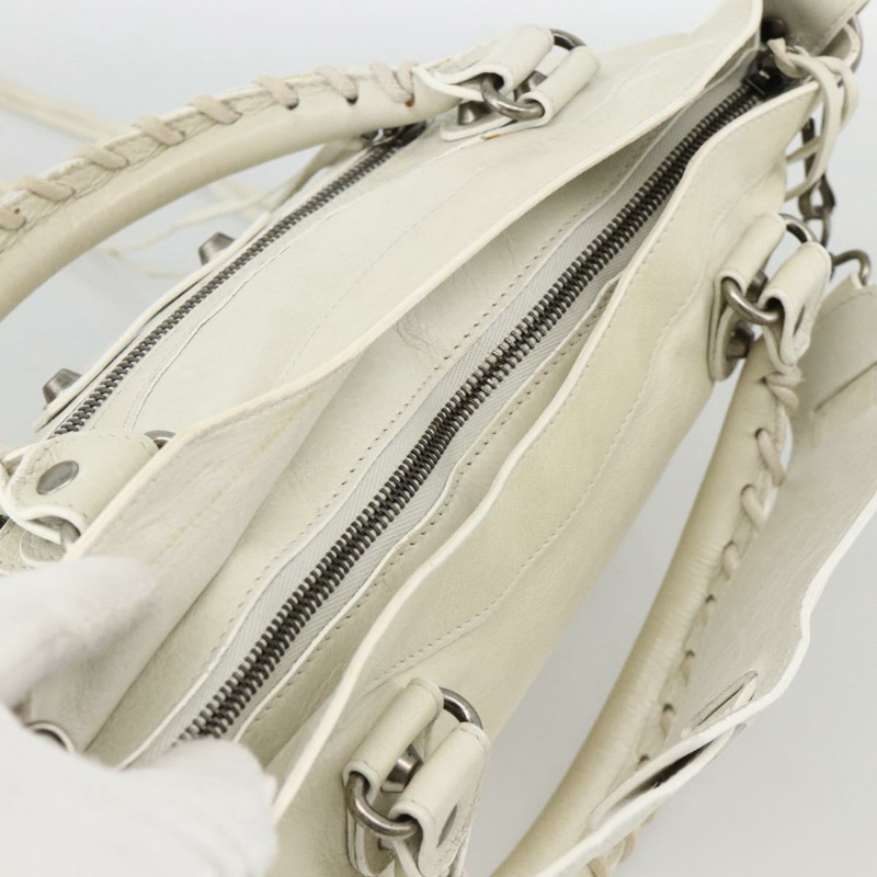 【日本直送】BALENCIAGA The First 手提包 皮革 2way 白色 103208 正品 YKZ859SAM-5