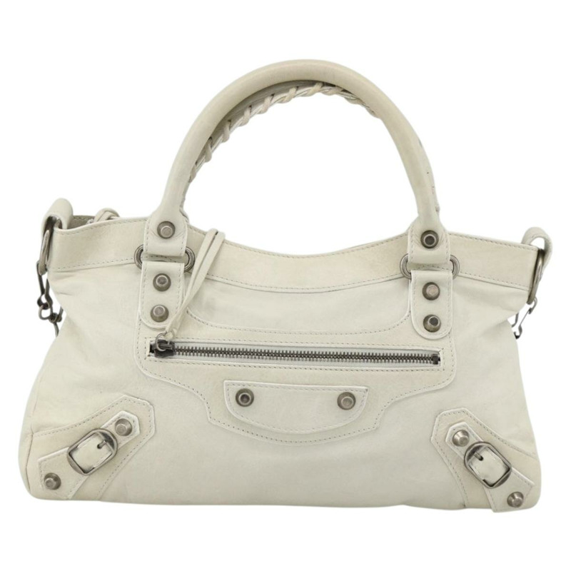 【日本直送】BALENCIAGA The First 手提包 皮革 2way 白色 103208 正品 YKZ859SAM-12