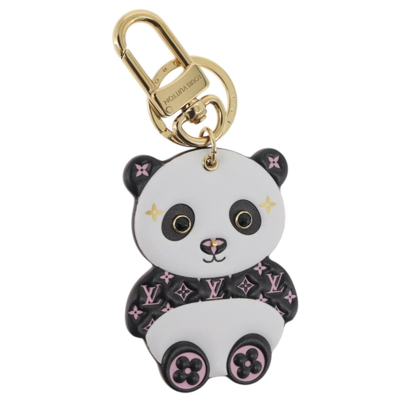 【日本直送】路易威登 Monogram Porte Cles LV 熊貓吊飾 黑色 M00993 LV Auth YKZ1467M-0