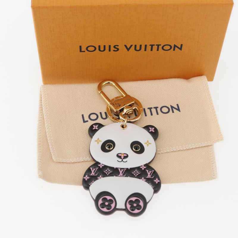 【日本直送】路易威登 Monogram Porte Cles LV 熊貓吊飾 黑色 M00993 LV Auth YKZ1467M-10