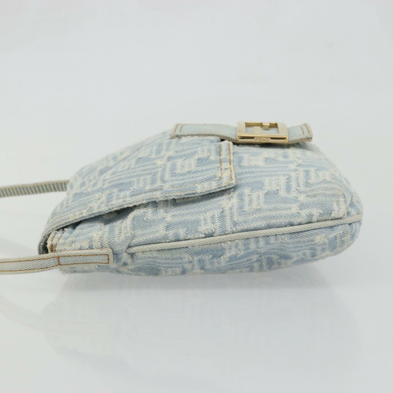 【日本直送】FENDI Zucca帆布Mamma Baguette單肩包 藍金 正品 YKZ1096V-3