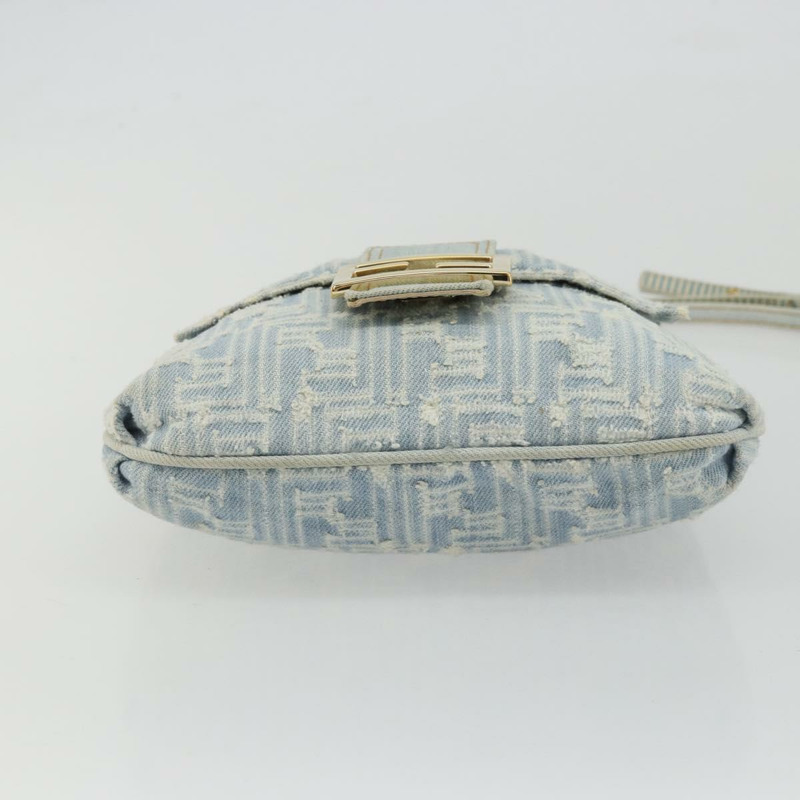 【日本直送】FENDI Zucca帆布Mamma Baguette單肩包 藍金 正品 YKZ1096V-4