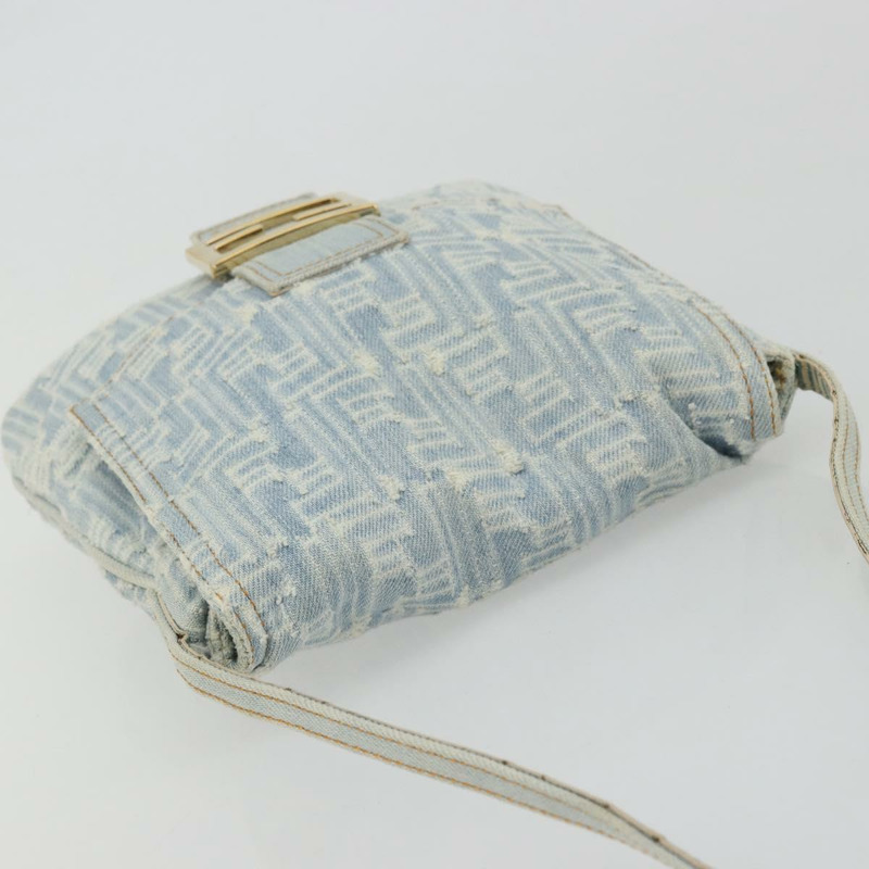 【日本直送】FENDI Zucca帆布Mamma Baguette單肩包 藍金 正品 YKZ1096V-5
