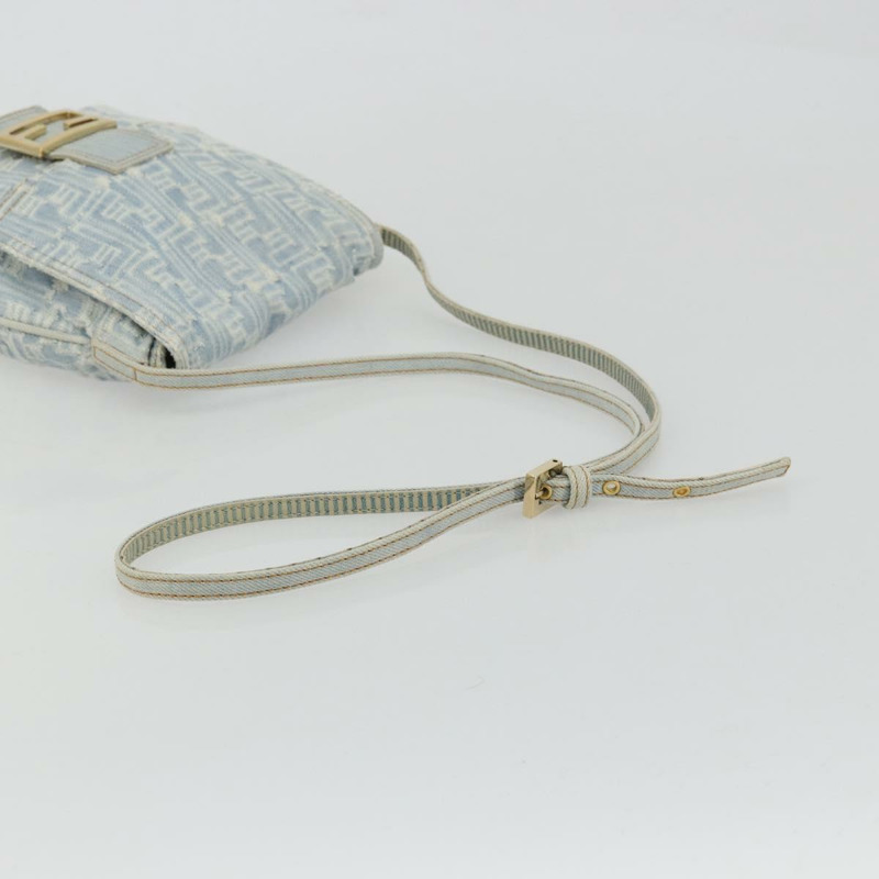 【日本直送】FENDI Zucca帆布Mamma Baguette單肩包 藍金 正品 YKZ1096V-6