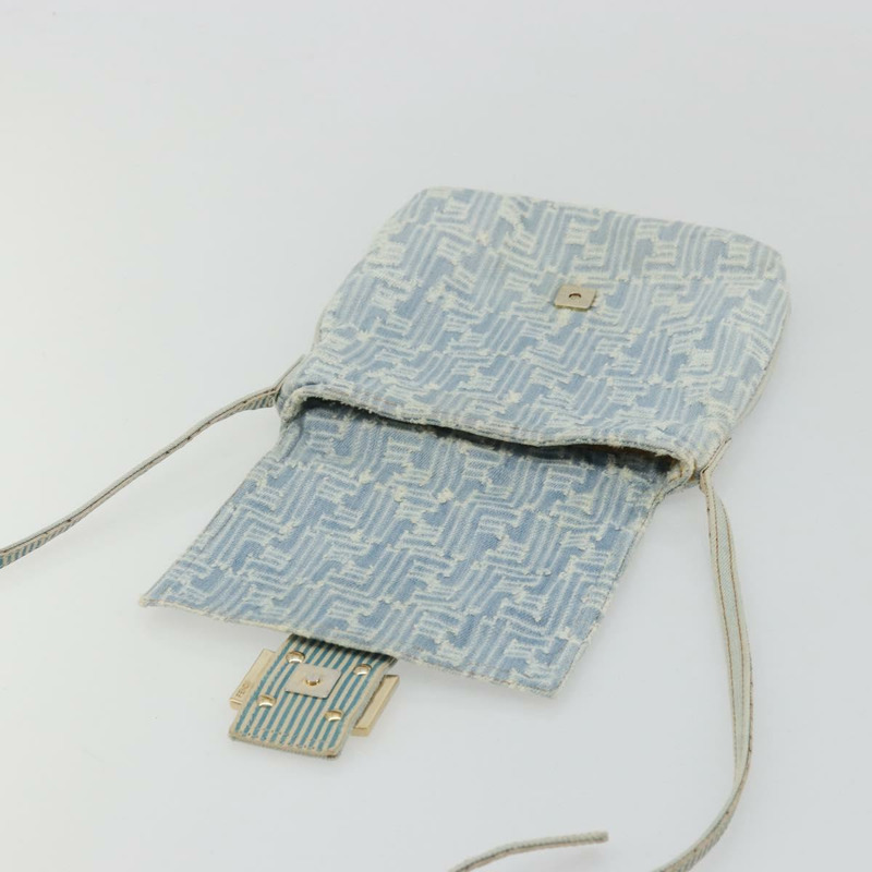 【日本直送】FENDI Zucca帆布Mamma Baguette單肩包 藍金 正品 YKZ1096V-8