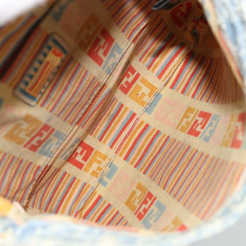 【日本直送】FENDI Zucca帆布Mamma Baguette單肩包 藍金 正品 YKZ1096V-9