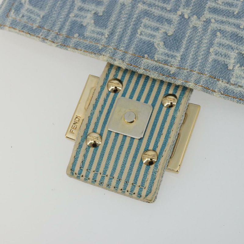【日本直送】FENDI Zucca帆布Mamma Baguette單肩包 藍金 正品 YKZ1096V-18