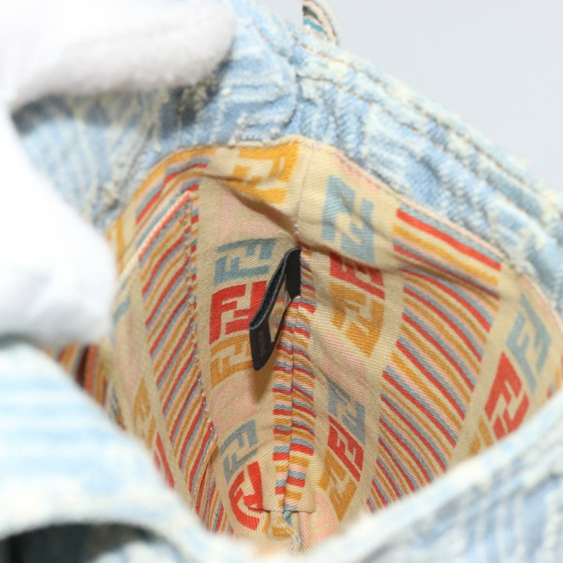 【日本直送】FENDI Zucca帆布Mamma Baguette單肩包 藍金 正品 YKZ1096V-20