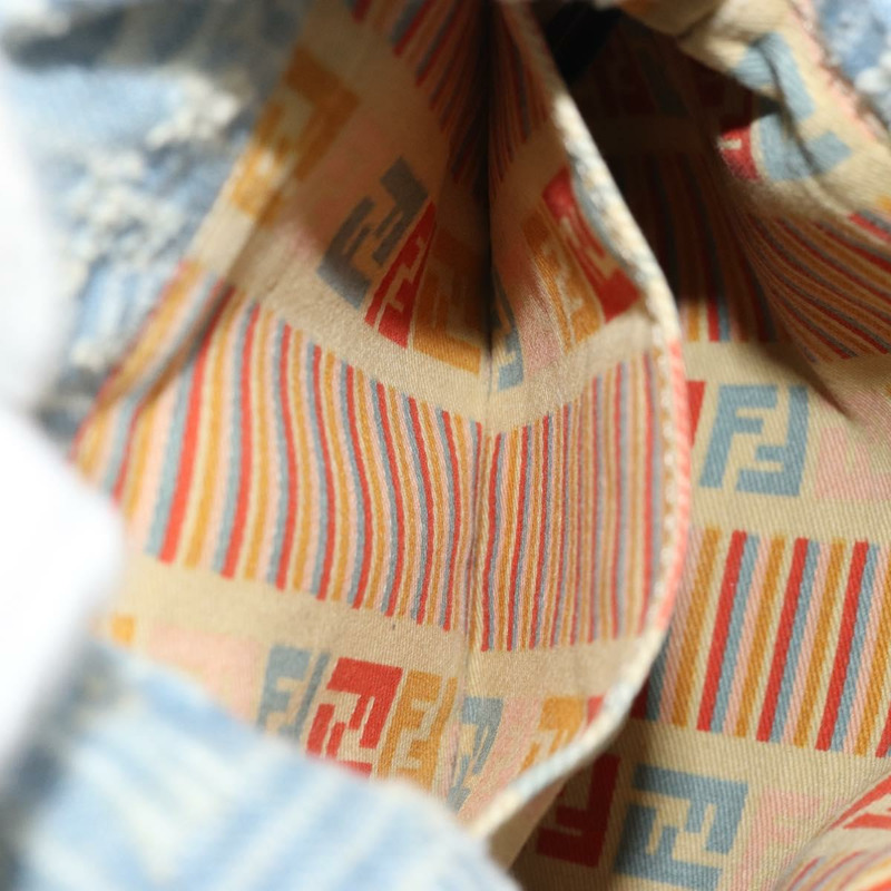 【日本直送】FENDI Zucca帆布Mamma Baguette單肩包 藍金 正品 YKZ1096V-22