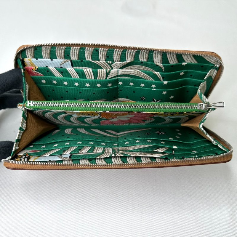 HERMES 全新Silk'In老虎絲巾長夾-6