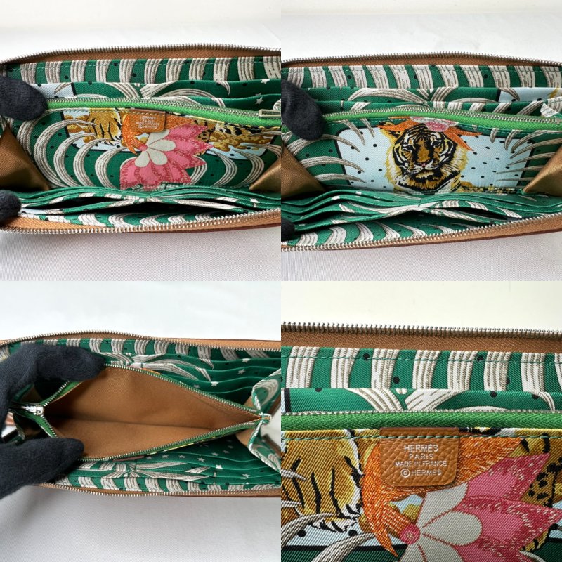 HERMES 全新Silk'In老虎絲巾長夾-7