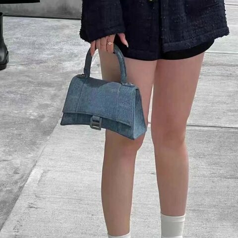 ️Balenciaga Hourglass 丹寧沙漏包s號 22.5x14x10 98新配件塵袋 肩帶