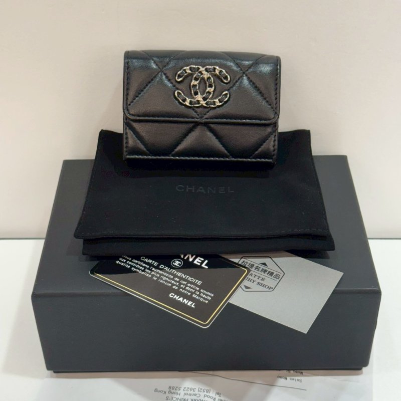CHANEL 19系列 三折短夾/皮夾 87成新-0