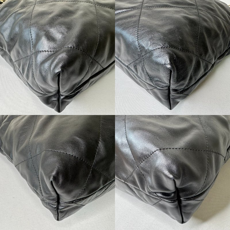 CHANEL 黑金小款22肩背包-10