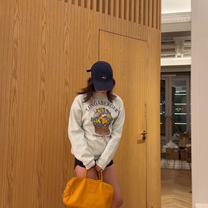 Miumiu 南瓜色24SS手提肩背斜背公事包34×23cm 99新配件肩帶、購證、塵袋-1