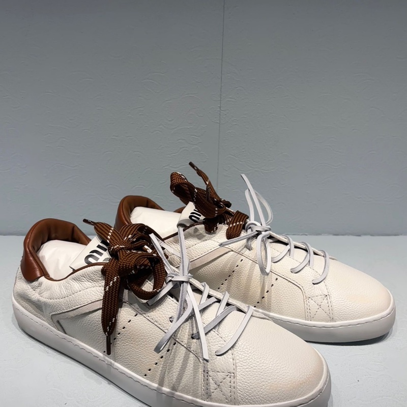 Miu Miu 女士 小牛皮系帶休閒運動鞋35.5 36 36.5 37 37.5 38 38.5 39 40碼-4