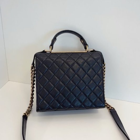 香奈兒/Chanel 黑金2.55 Kelly Handle複古郵差包 山羊皮菱格複古五金-6