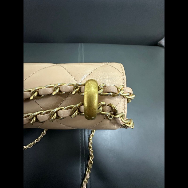 Chanel Flap 新款雙金珠-10